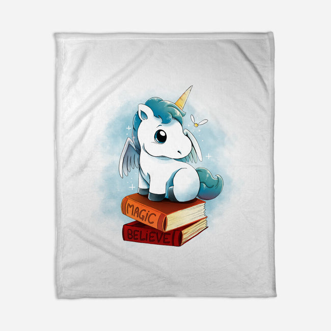 Unicorns And Books-none fleece blanket-Vallina84