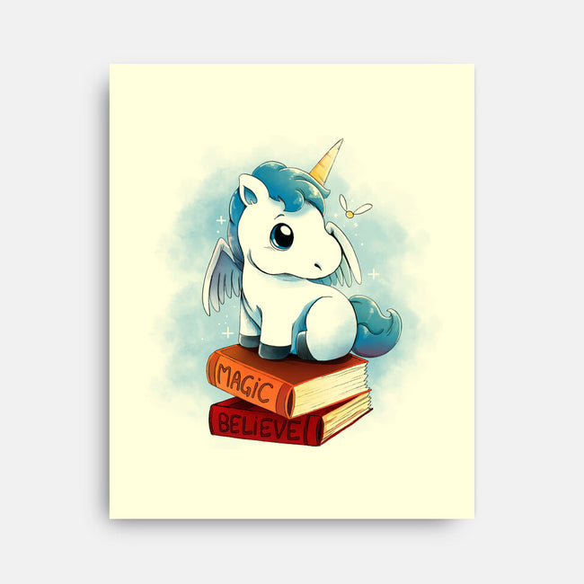 Unicorns And Books-none stretched canvas-Vallina84