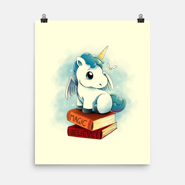 Unicorns And Books-none matte poster-Vallina84