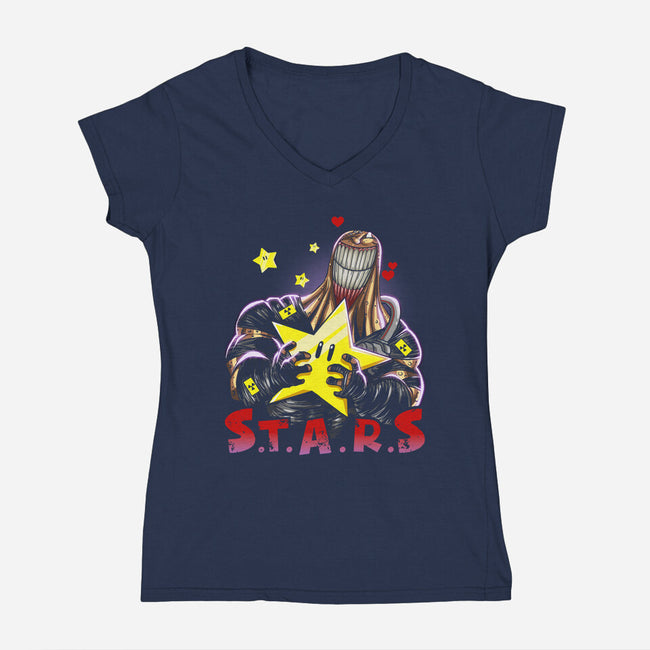 My Dear Stars-womens v-neck tee-Diego Oliver