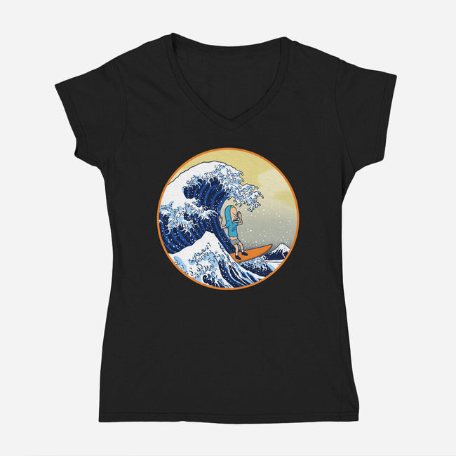 The Great Cornholio Off Kanagawa-womens v-neck tee-Boggs Nicolas