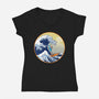 The Great Cornholio Off Kanagawa-womens v-neck tee-Boggs Nicolas