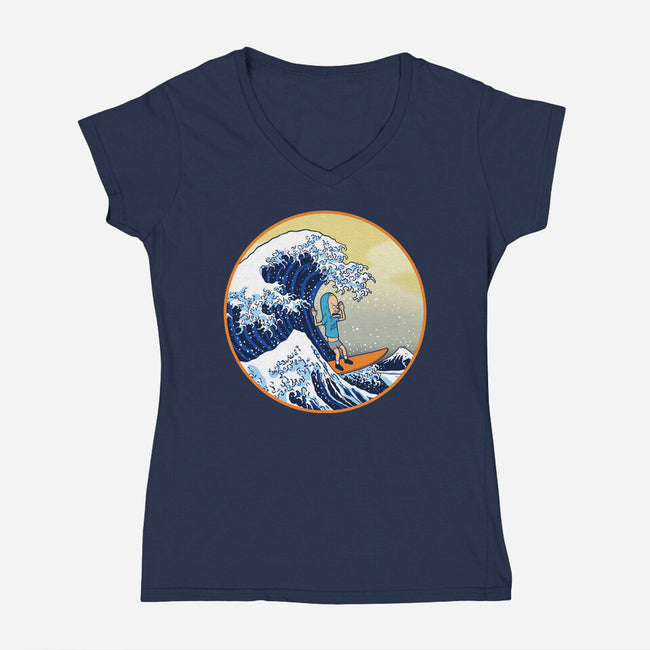 The Great Cornholio Off Kanagawa-womens v-neck tee-Boggs Nicolas