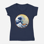 The Great Cornholio Off Kanagawa-womens v-neck tee-Boggs Nicolas