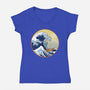 The Great Cornholio Off Kanagawa-womens v-neck tee-Boggs Nicolas