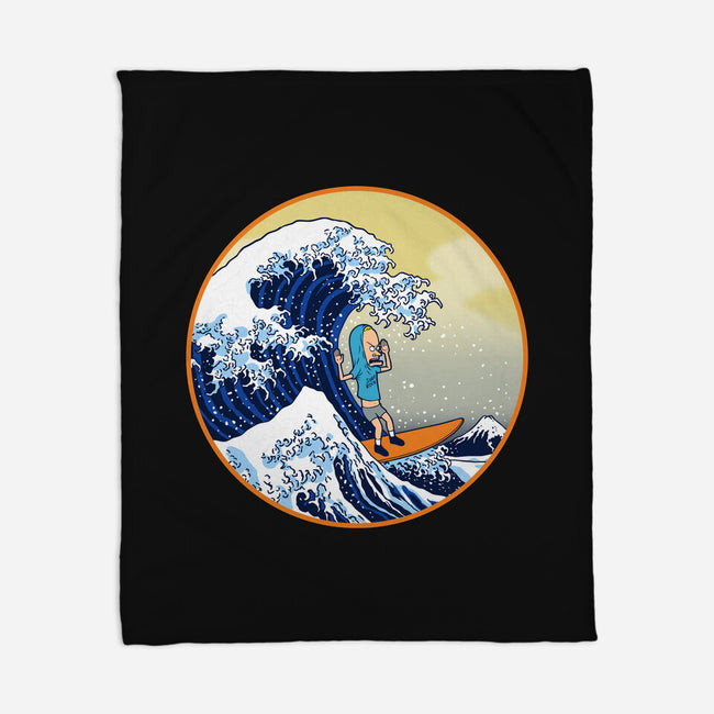 The Great Cornholio Off Kanagawa-none fleece blanket-Boggs Nicolas