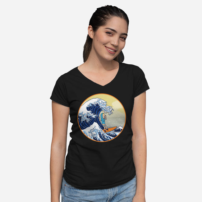 The Great Cornholio Off Kanagawa-womens v-neck tee-Boggs Nicolas