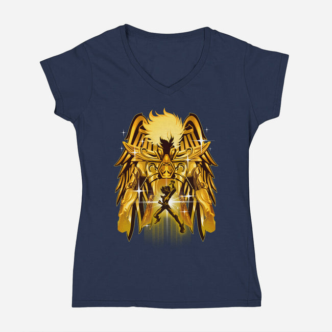 Pegasus Gold-womens v-neck tee-hypertwenty