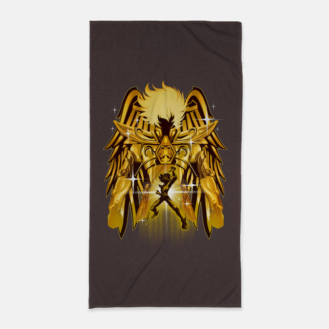 Pegasus Gold-none beach towel-hypertwenty
