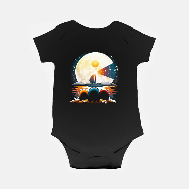 Gaming Moon Beach-baby basic onesie-Vallina84
