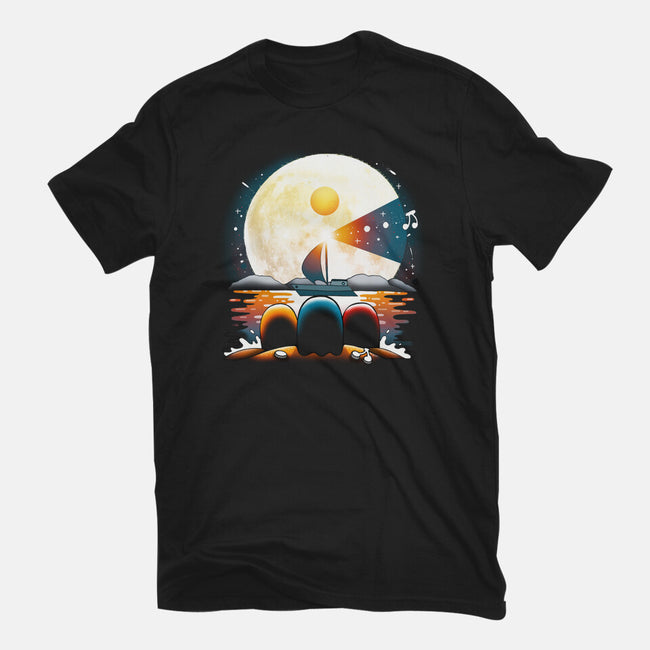 Gaming Moon Beach-womens basic tee-Vallina84