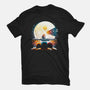 Gaming Moon Beach-womens fitted tee-Vallina84
