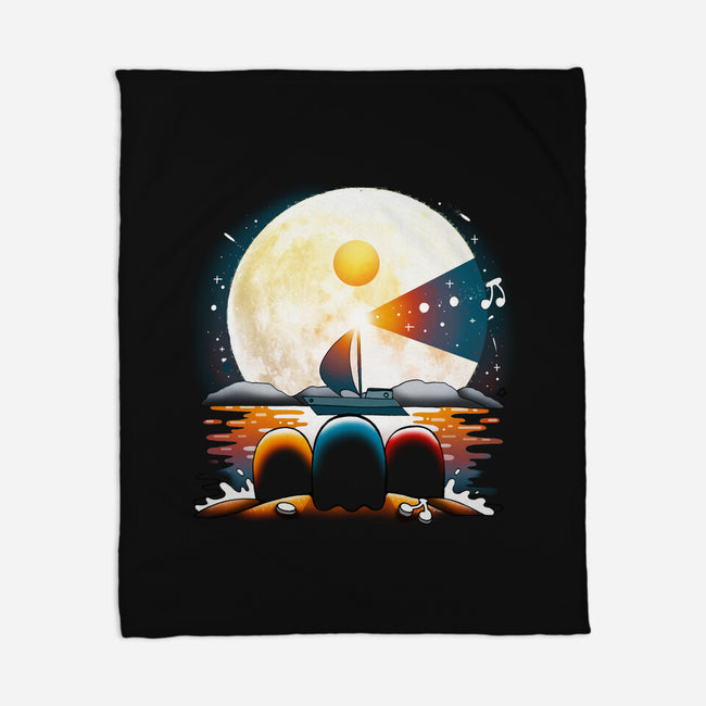 Gaming Moon Beach-none fleece blanket-Vallina84