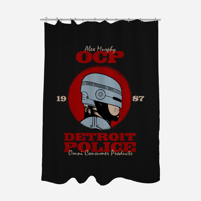 Detroit Police-none polyester shower curtain-Melonseta