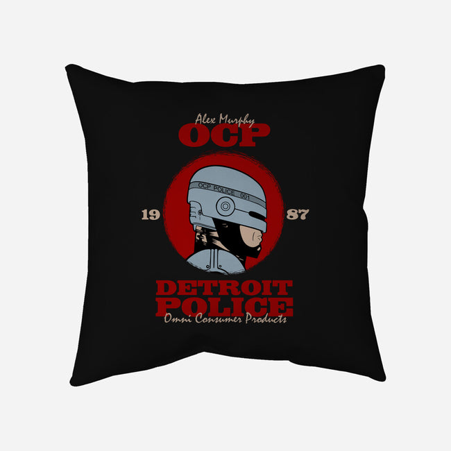 Detroit Police-none removable cover w insert throw pillow-Melonseta