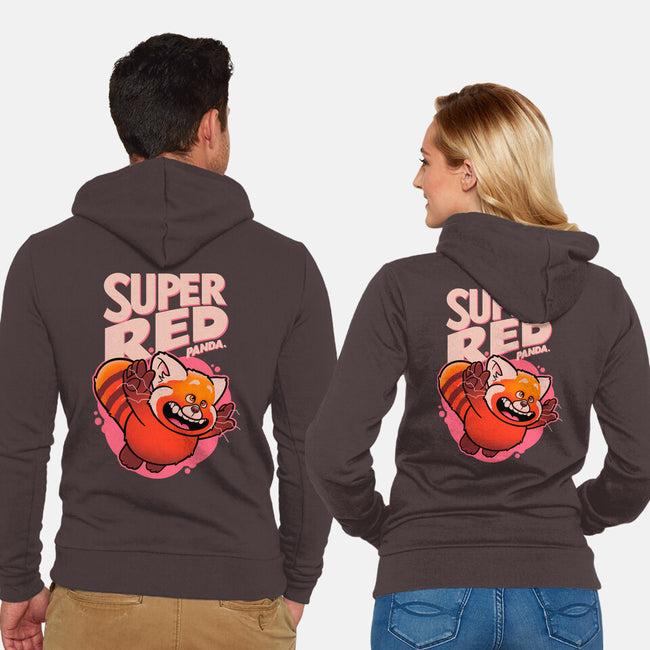 Super Red-unisex zip-up sweatshirt-Getsousa!