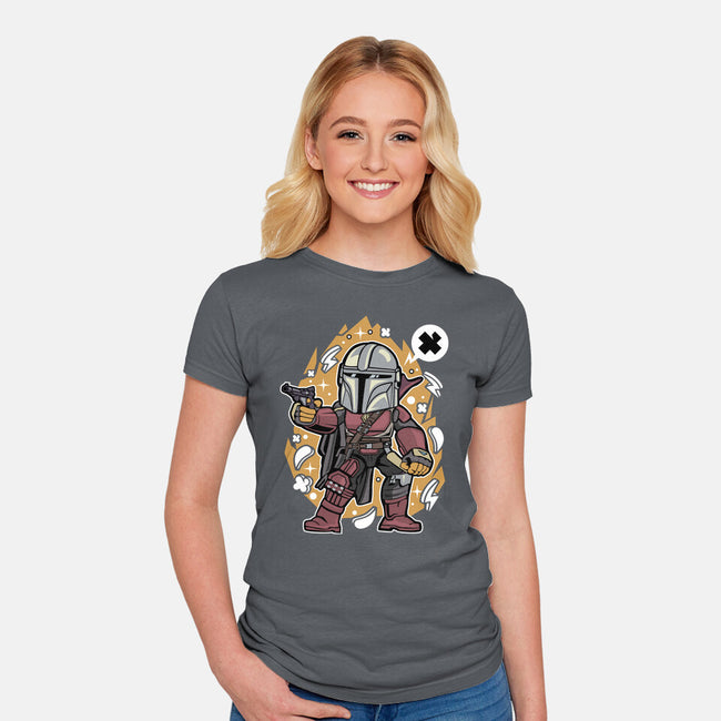 Bounty Hunter Cartoon-womens fitted tee-ElMattew