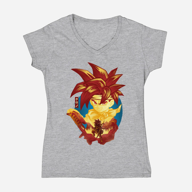 A Chrono Adventure-womens v-neck tee-hypertwenty