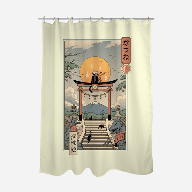 Catsune Inari-none polyester shower curtain-vp021