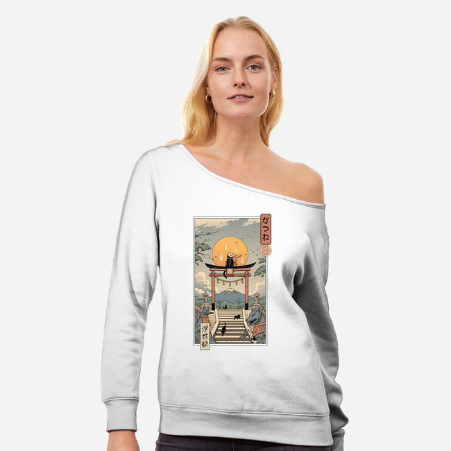 Catsune Inari-womens off shoulder sweatshirt-vp021