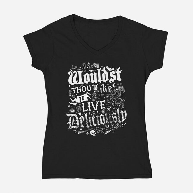 To Live Deliciously-womens v-neck tee-Nemons
