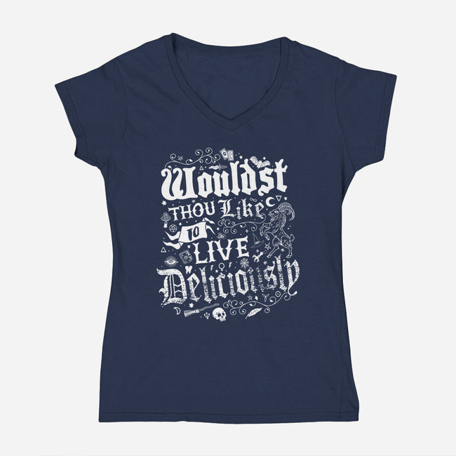 To Live Deliciously-womens v-neck tee-Nemons