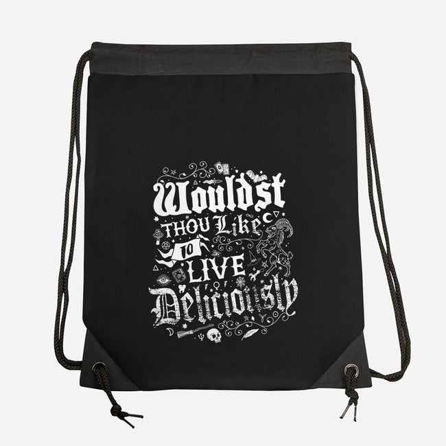 To Live Deliciously-none drawstring bag-Nemons