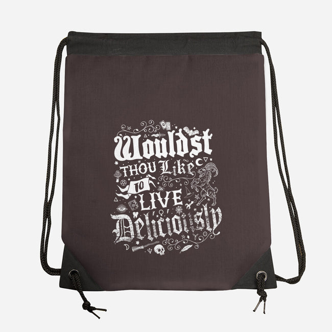 To Live Deliciously-none drawstring bag-Nemons