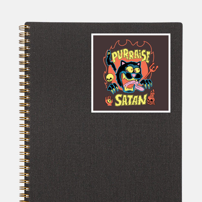 Black Cat Purraise Satan-none glossy sticker-tobefonseca