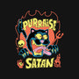 Black Cat Purraise Satan-womens v-neck tee-tobefonseca
