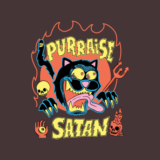 Black Cat Purraise Satan-none drawstring bag-tobefonseca