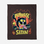 Black Cat Purraise Satan-none fleece blanket-tobefonseca