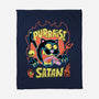 Black Cat Purraise Satan-none fleece blanket-tobefonseca