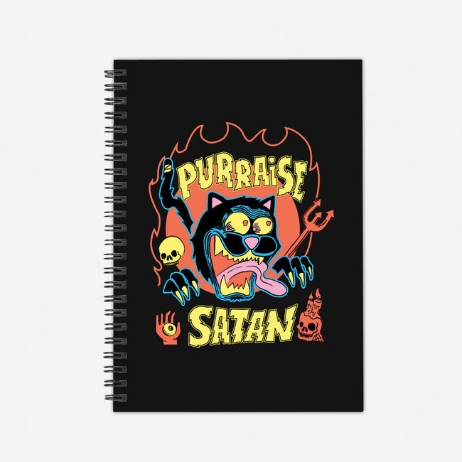 Black Cat Purraise Satan-none dot grid notebook-tobefonseca