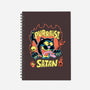Black Cat Purraise Satan-none dot grid notebook-tobefonseca