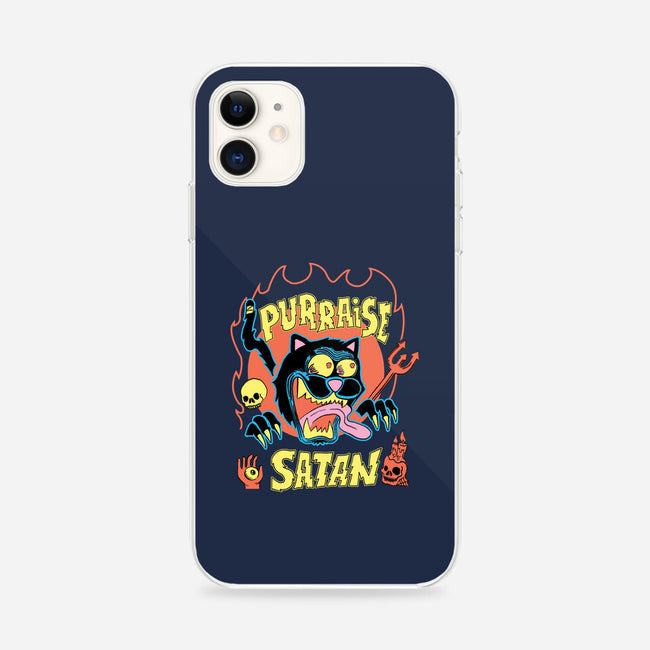 Black Cat Purraise Satan-iphone snap phone case-tobefonseca