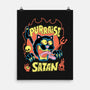 Black Cat Purraise Satan-none matte poster-tobefonseca