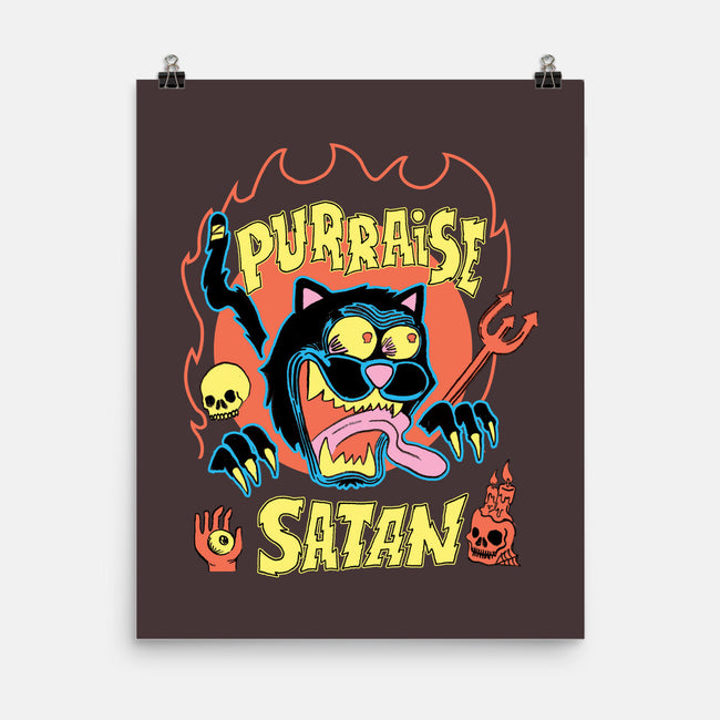 Black Cat Purraise Satan-none matte poster-tobefonseca