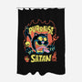 Black Cat Purraise Satan-none polyester shower curtain-tobefonseca