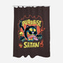 Black Cat Purraise Satan-none polyester shower curtain-tobefonseca