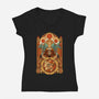 Stained Glass Gods-womens v-neck tee-daobiwan
