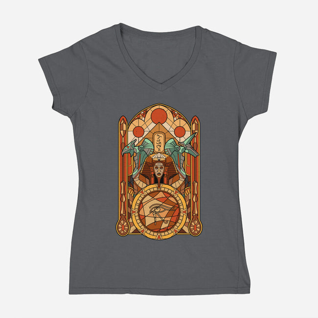 Stained Glass Gods-womens v-neck tee-daobiwan