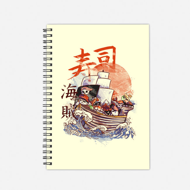 Sushi Boat-none dot grid notebook-fanfabio