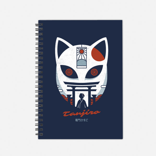 Mask Of Tanjiro-none dot grid notebook-Logozaste