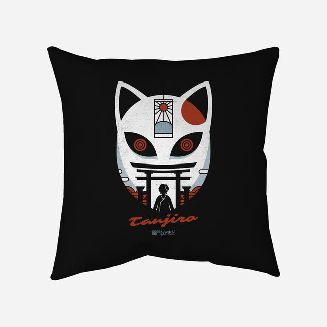 Mask Of Tanjiro-none removable cover w insert throw pillow-Logozaste