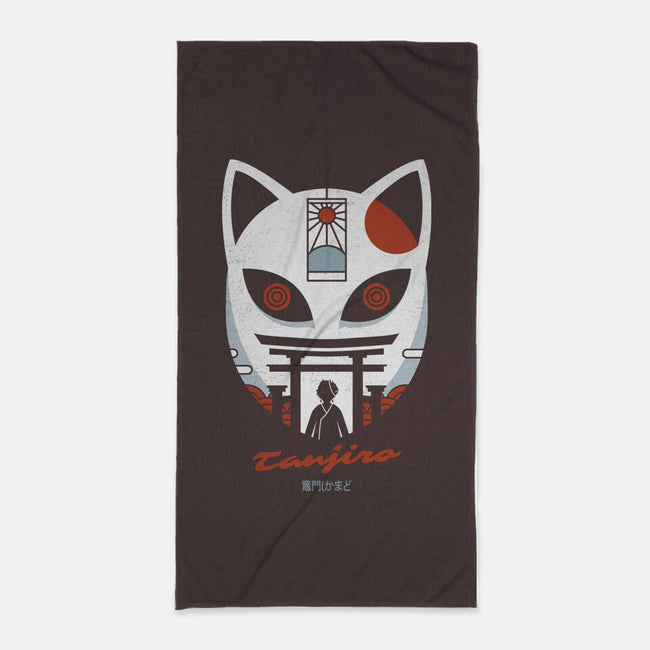 Mask Of Tanjiro-none beach towel-Logozaste