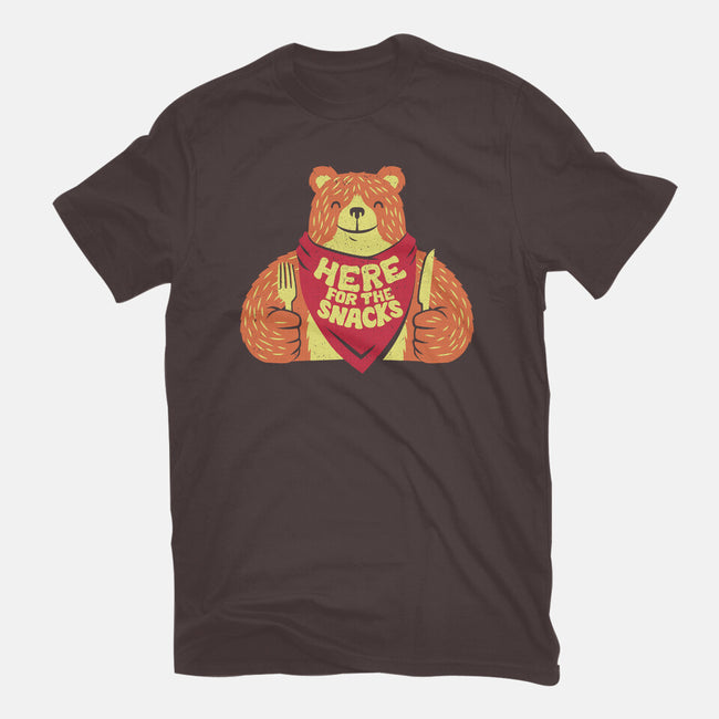 Here For The Snacks Bear-womens basic tee-tobefonseca