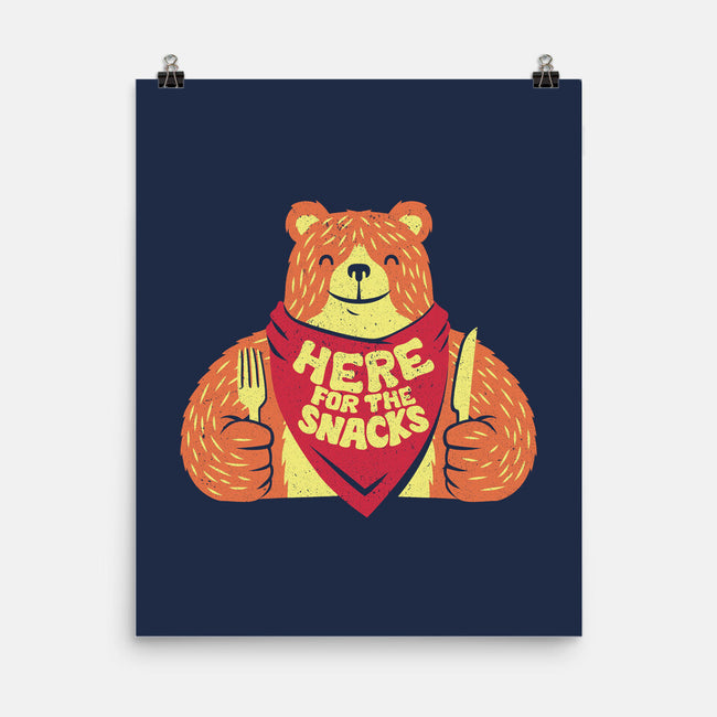 Here For The Snacks Bear-none matte poster-tobefonseca