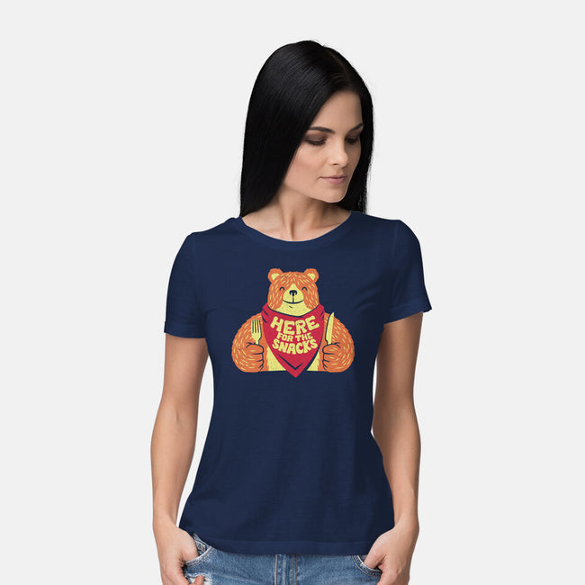 Here For The Snacks Bear-womens basic tee-tobefonseca
