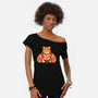 Here For The Snacks Bear-womens off shoulder tee-tobefonseca